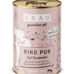 grau Adult Rind Pur Nassfutter für Hunde - 6x Hundefutter Dosen