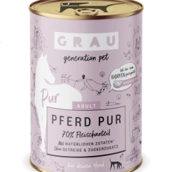 Grau Adult | Pferd Pur | 6x Hundefutter - Hochwertiges Nassfutter für Hunde