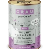grau Adult Hundefutter | Pute & Vollkornreis | 6x Nassfutter für Hunde