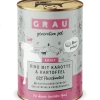 grau Adult Hundefutter - Rind, Karotte & Kartoffel | 6x Nassfutter für Hunde