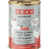 grau Puppy Hundefutter | Huhn, Rind & Hirse | 6x Nassfutter für Welpen