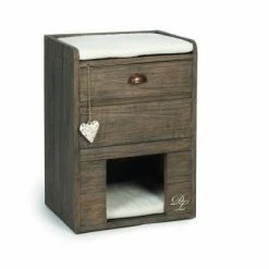 Beeztees Holz Katzenbett, 50x40x70cm - Gemütlicher Schlafplatz für Katzen