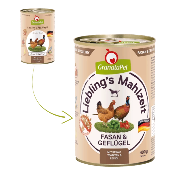 GranataPet Lieblings's Mahlzeit | Hundenassfutter mit Fasan & Geflügel | 6 Dosen 1 GranataPet Lieblings's Mahlzeit | Hundenassfutter mit Fasan & Geflügel | 6 Dosen