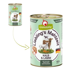 GranataPet Lieblings's Mahlzeit | Hundenassfutter mit Kalb & Lamm | 6 Dosen