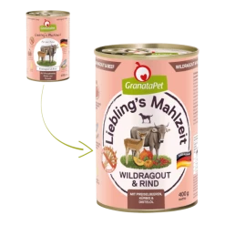 GranataPet Lieblings's Mahlzeit | Wildragout & Rind | 6 Dosen Hundenassfutter | Hochwertiges Hundefutter