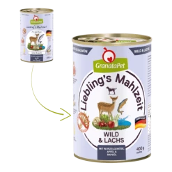 GranataPet Lieblings's Mahlzeit | Hundenassfutter mit Wild & Lachs | 6 Dosen