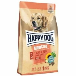 HAPPY DOG HappyDog Natur-Croq | Lachs & Reis Hundefutter | 11 Kg | Premium Trockenfutter für Hunde