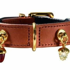 Hunter Hundehalsband von Tamara Comolli, Cognac-Schwarz, mit Swarovski-Elementen – Luxus-Halsband für Hunde