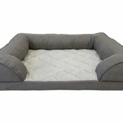 Nobby Orthopädisches Komfortsofa DIMA | Eckig | Braun-Beige | Hundebett für große Hunde