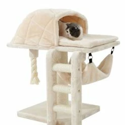 Nobby Kratzbaum RAMI | 82 cm Kratzbaum in Creme | Stabiles Katzenkratzbaum für Katzen