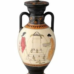 Völsing Tierurne Griechische Replikate | Handgefertigte Keramikurnen | Weißer Krug Athen für Katzen