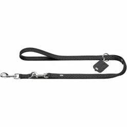 Hunter Verstellbare Führleine HELLA REFLECT | Schwarz | Reflektierend | Hundeleine | Langlebig