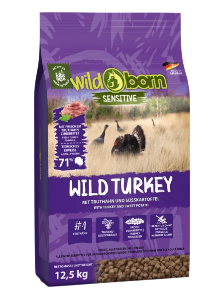 Wildborn Wild Turkey Trockenfutter für Hunde - Hochwertiges Hundefutter mit Wildfleisch 1 Wildborn Wild Turkey Trockenfutter für Hunde - Hochwertiges Hundefutter mit Wildfleisch