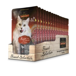 LEONARDO® Fasan & Cranberry Katzenfutter | 16x 85g Nassfutter-Pouches für Katzen