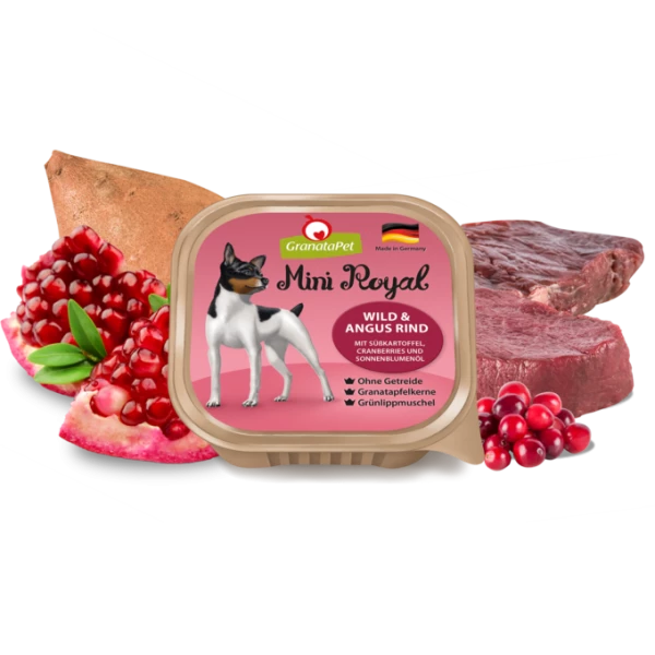 GranataPet Mini Royal Hundefutter mit Wild & Angus Rind | 11 Schälchen | Nassfutter für Hunde 1 GranataPet Mini Royal Hundefutter mit Wild & Angus Rind | 11 Schälchen | Nassfutter für Hunde