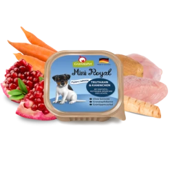 GranataPet Mini Royal Puppy/Junior Hundefutter mit Truthahn & Kaninchen | 11 Schälchen | Nassfutter für Welpen & Junghunde