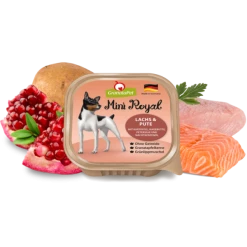 GranataPet Mini Royal Hundefutter mit Lachs & Pute | 11 Schälchen | Premium Nassfutter für Hunde