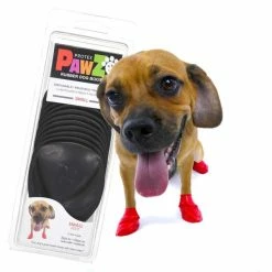 PAWZ Hundeschuhe Schwarz | 12 Stück | Wasserdichte Hundeboots für alle Jahreszeiten