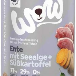 WOW SENIOR Hundefutter mit Ente, Seealge & Süßkartoffel | 6x Nassfutter für ältere Hunde