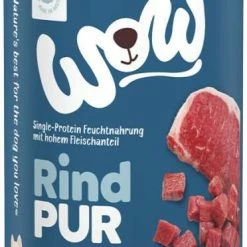 WOW PUR | Single Protein Hundefutter mit Rind | 6x 400g | Hochwertiges Nassfutter für Hunde