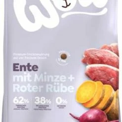 WOW Senior Hundefutter mit Ente, Minze & Roter Rübe - Trockenfutter für ältere Hunde