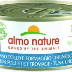 Almo Nature Katzenfutter Nassfutter mit Thunfisch, Huhn & Käse | 6x 150 g | Hochwertiges Futter für Katzen