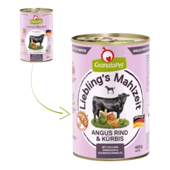 GranataPet Lieblings's Mahlzeit | Angus Rind & Kürbis | 6 Dosen Hundenassfutter | Hochwertiges Hundefutter