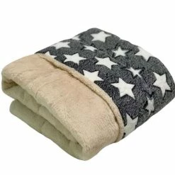Matdox Fleece Kuscheldecke STERNE | 90 x 70 cm | Weiche Hundedecke für Hunde-Schlafplatz | Warme und gemütliche Hundebettdecke