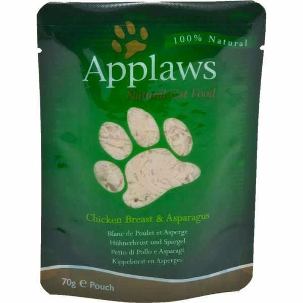 Applaws Katzenfutter - Hühnerbrust & Spargel in Sauce - 12x 70g Frischebeutel | Hochwertiges Nassfutter für Katzen 1 Applaws Katzenfutter - Hühnerbrust & Spargel in Sauce - 12x 70g Frischebeutel | Hochwertiges Nassfutter für Katzen