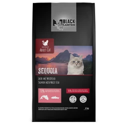 BLACK CANYON® SEQUOIA - Trockenfutter für ausgewachsene Katzen mit Lachs & Weißfisch | Sterilisiert | Premium Katzenfutter