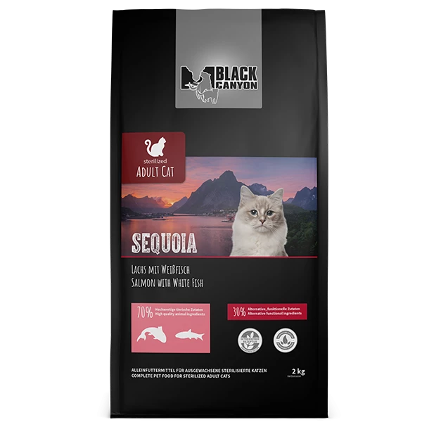 BLACK CANYON® SEQUOIA - Trockenfutter für ausgewachsene Katzen mit Lachs & Weißfisch | Sterilisiert | Premium Katzenfutter 1 BLACK CANYON® SEQUOIA - Trockenfutter für ausgewachsene Katzen mit Lachs & Weißfisch | Sterilisiert | Premium Katzenfutter