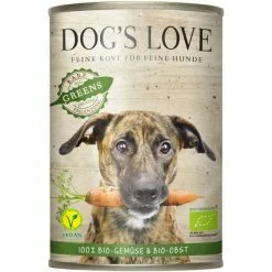 Dogs Love BIO GREENS | Veganes Ergänzungsfutter mit frischem Bio-Gemüse & Bio-Obst | 6x 400g