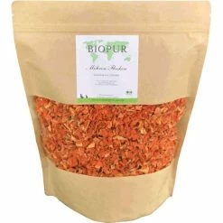 BIOPUR Möhrenflocken | Vegan & Glutenfrei | 1,2 Kg Ergänzungsfutter für Hunde | Natürliches Hundefutter