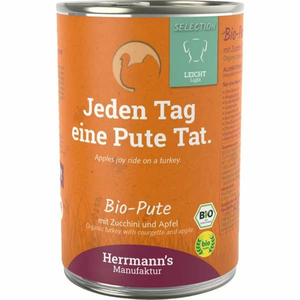 Herrmanns Select Leichte Kost | Bio Pute, Apfel & Zucchini | Glutenfreies Hundefutter | 800g 1 Herrmanns Select Leichte Kost | Bio Pute, Apfel & Zucchini | Glutenfreies Hundefutter | 800g
