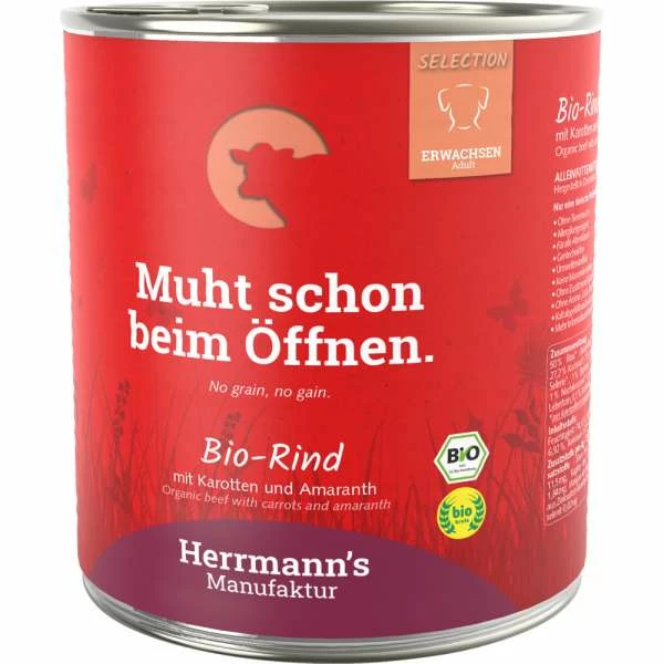 Herrmanns Select Sensible Purinarm Hundefutter mit Bio Rind & Karotten, 6x 800 g, glutenfrei 1 Herrmanns Select Sensible Purinarm Hundefutter mit Bio Rind & Karotten, 6x 800 g, glutenfrei