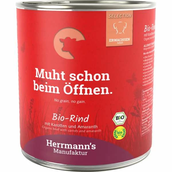Herrmanns Select Adult Hundefutter mit Bio Rind, Karotten & Amaranth - Glutenfrei 1 Herrmanns Select Adult Hundefutter mit Bio Rind, Karotten & Amaranth - Glutenfrei