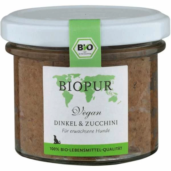 BIOPUR Dog VEGAN Hundefutter mit Bio Dinkel & Zucchini | 6x100g | Veganes Hundefutter | Bio-Qualität 1 BIOPUR Dog VEGAN Hundefutter mit Bio Dinkel & Zucchini | 6x100g | Veganes Hundefutter | Bio-Qualität