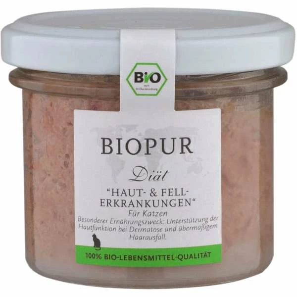 BIOPUR Cat Diätfutter bei Haut- und Fellerkrankungen - 6x100g Katzenfutter im Glas 1 BIOPUR Cat Diätfutter bei Haut- und Fellerkrankungen - 6x100g Katzenfutter im Glas