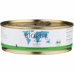 BIOPUR Katzenfutter mit Rind & Reis, glutenfrei, 6x200g - Hochwertiges Nassfutter für Katzen