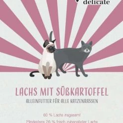 PETpoint-Charly Charlys Delicate Adult Katzenfutter mit Lachs & Süßkartoffeln | Getreidefreies Trockenfutter für Katzen