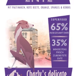 PETpoint-Charly Charlys Delicate Superfood Trockenfutter für Hunde | Mit Ente, Pastinaken & Rote Beete | Getreidefrei