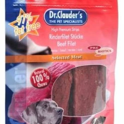 DR. CLAUDERS Rinderfilet Hundesnack | 10x 80g | Natürlicher & Hochwertiger Hundesnack