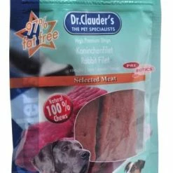 DR. CLAUDERS Kaninchenfilet Hundesnack | 10x 80g | Natürlicher & Hochwertiger Hundesnack