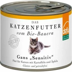 Defu Bio Katzenfutter Adult-Cat Paté mit Gans, Kartoffeln & Apfel | Hochwertiges Nassfutter für ausgewachsene Katzen