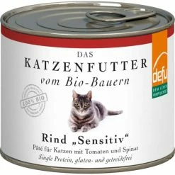Defu Bio Katzenfutter Adult-Cat Paté mit Rind, Tomate & Spinat | Hochwertiges Nassfutter für erwachsene Katzen