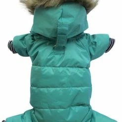 DoggyDolly Hundemantel mit Kapuze | 4-Bein-Design | Grün | Warme Hundebekleidung für kleine und mittelgroße Hunde