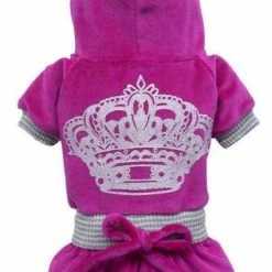 DoggyDolly Crown Hundepullover | Lila & Rosa | Weicher Hundemantel für kleine & große Hunde