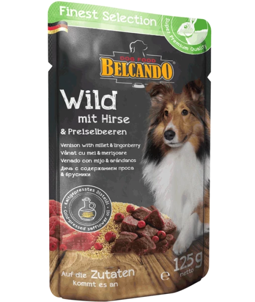 BELCANDO Finest Selection Wild, Hirse & Preiselbeeren - Premium Nassfutter für Hunde 1 BELCANDO Finest Selection Wild, Hirse & Preiselbeeren - Premium Nassfutter für Hunde