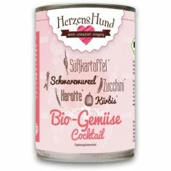 Herzens-Hund Bio Gemüse Cocktail | 6x400g Vegetarisches Ergänzungsfutter für Hund & Katze | Natürliche Zutaten | Ohne Zusatzstoffe
