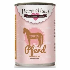 Herzens-Hund 100% Pferdefleisch | 6x400g Ergänzungsfutter für Hund & Katze | Natürliches Hundefutter | Hochwertige Tiernahrung